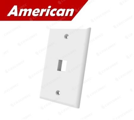 Vertical Ethernet Faceplate 1 Port in White Color - 1 port wall plate vertical type
